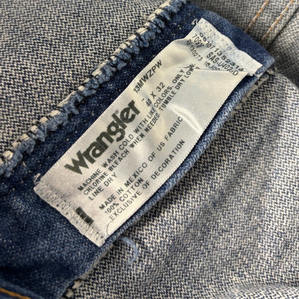 Wrangler 13MWZPW Cowboy Cut Original Fit Jeans 40x32 Blue Denim - Picture 6 of 9